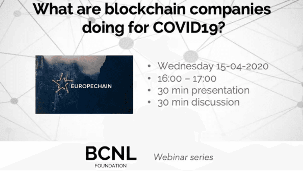 What are blockchain companies doing for COVID19? Learn from Europechain, an EOSIO (EOS) sister chain.